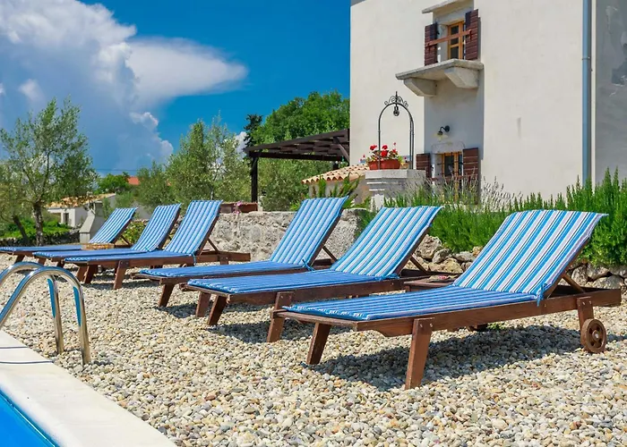 Rustic Holiday House Harmonie With Private Pool And Large Garden - Kapovci, Island Krk *